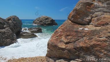米洛斯岛希腊岩石波